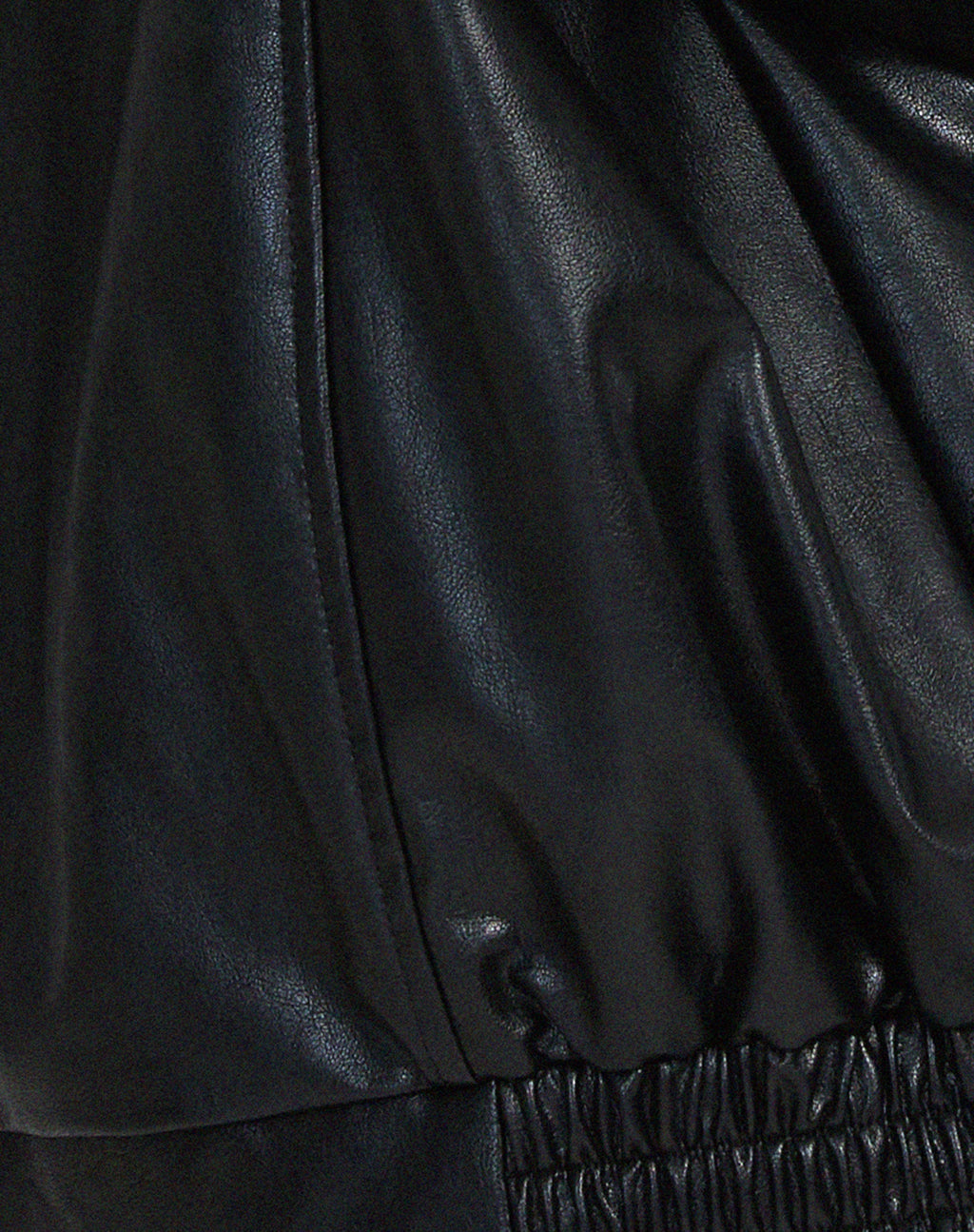 Oversized Faux Leather Jacket with Loose Cut